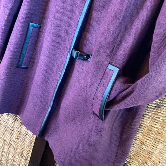 Terry Lewis medium purple with black leather trim jacket - Picture 5 of 8